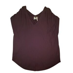 H by Bordeaux Black Sleeveless Oversized V-neck Blouse Size XS
